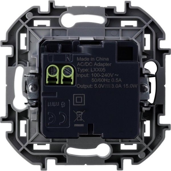 Inspiria - Зарядное устройство с двумя USB-разъемами Type A + Type C, 3000mA, 5В (белый)