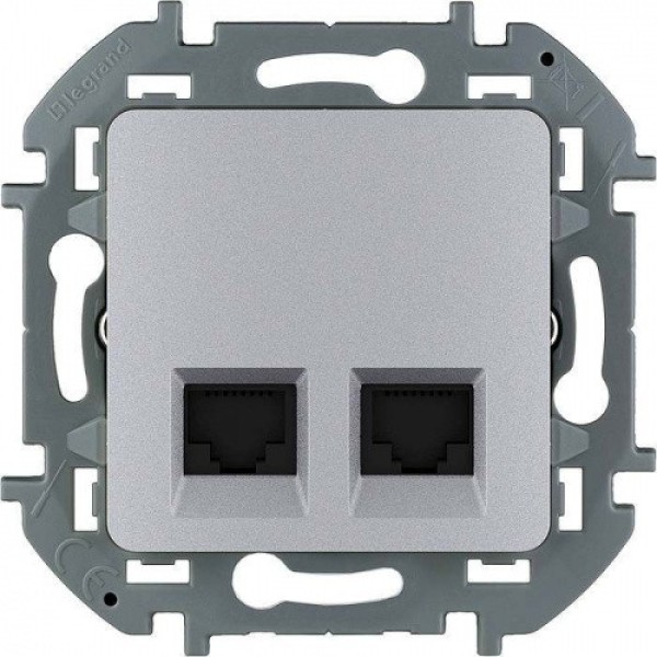 Inspiria - Розетка 2хRJ-45 UTP CAT6 (алюминий)