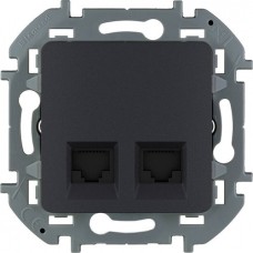 Inspiria - Розетка 2хRJ-45 UTP CAT6 (антрацит)