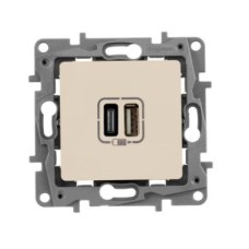 Etika - Зарядное устройство с двумя USB-разъемами Type C, 3000mA (сл.кость)
