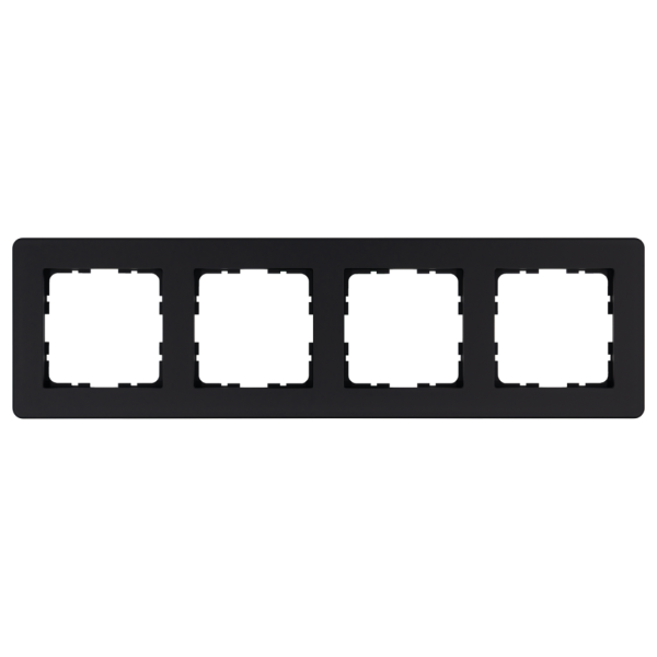 Рамка 4-кратная - G-Flex (черный матовый - soft touch), артикул G1104PB