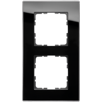Рамка 2-кратная из стекла - G-Glass (черный), артикул G1002GB