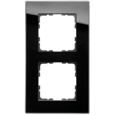 Рамка 2-кратная из стекла - G-Glass (черный), артикул G1002GB