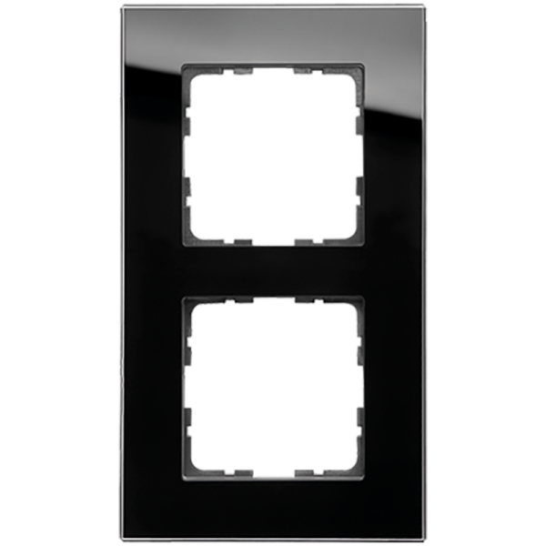Рамка 2-кратная из стекла - G-Glass (черный), артикул G1002GB