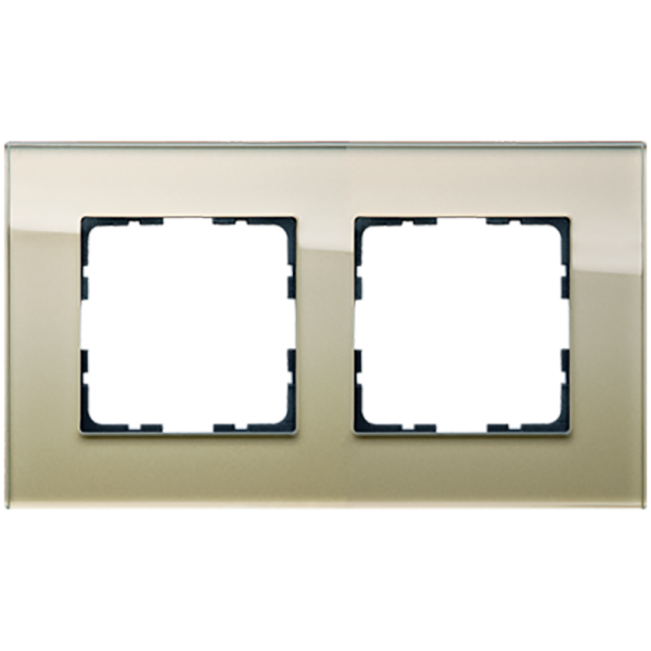 Рамка 2-кратная из стекла - G-Glass (шампань), артикул G1002GG
