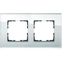 Рамка 2-кратная из стекла - G-Glass (белый), артикул G1002GW