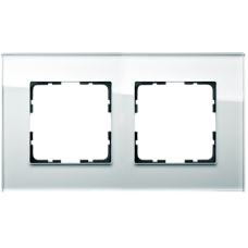 Рамка 2-кратная из стекла - G-Glass (белый), артикул G1002GW