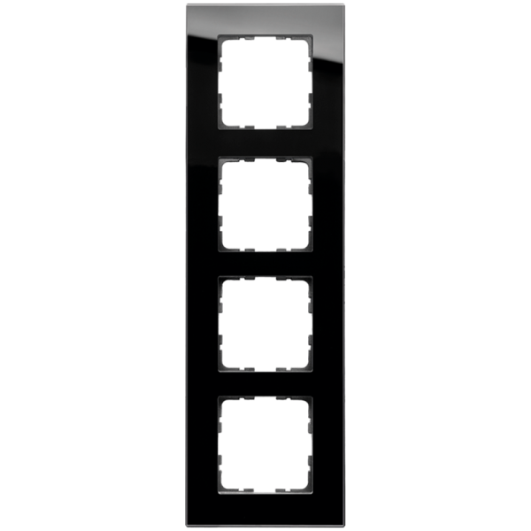 Рамка 4-кратная из стекла - G-Glass (черный), артикул G1004GB