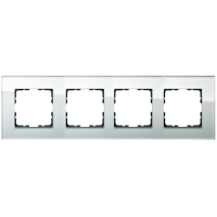 Рамка 4-кратная из стекла - G-Glass (белый), артикул G1004GW