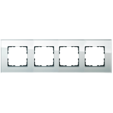Рамка 4-кратная из стекла - G-Glass (белый), артикул G1004GW