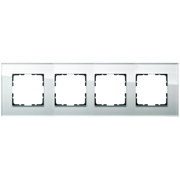 Рамка 4-кратная из стекла - G-Glass (белый), артикул G1004GW
