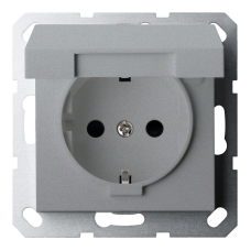 Розетка SCHUKO&reg; 16A с крышкой и со шторками - G (алюминий - титан), артикул G5505S