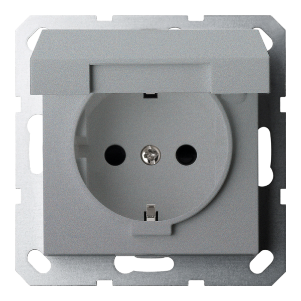 Розетка SCHUKO&reg; 16A с крышкой и со шторками - G (алюминий - титан), артикул G5505S