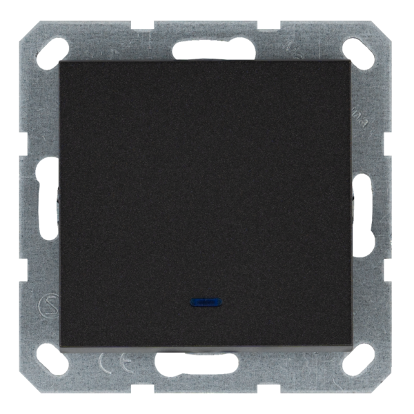 Выключатель 1-клавишный 10A с LED-подсветкой с клавишей - G (антрацит), артикул G3011NB