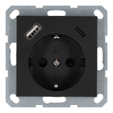 Розетка SCHUKO&reg; с зарядным USB-интерфейсом (A+C) - G (антрацит), артикул G5501USB-25B