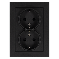 Розетка SCHUKO&reg; 16A двойная со шторками - G (антрацит), артикул G5504B