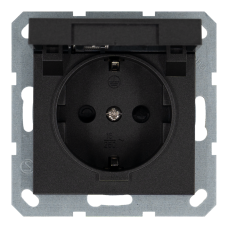 Розетка SCHUKO&reg; 16A с крышкой и со шторками - G (антрацит), артикул G5505B