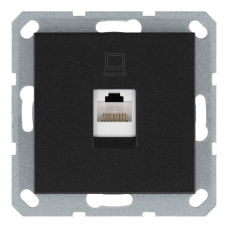 Розетка одинарная компьютерная RJ45 с накладкой - G (антрацит), артикул G6105B