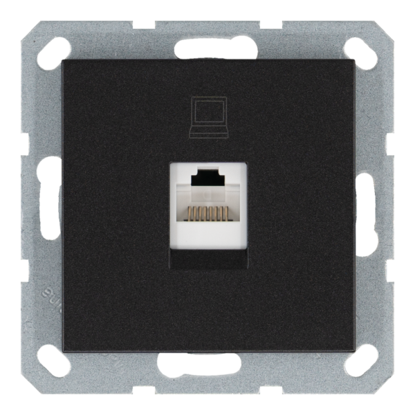 Розетка одинарная компьютерная RJ45 с накладкой - G (антрацит), артикул G6105B