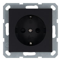 Розетка SCHUKO&reg; 16A со шторками - G (черный матовый - soft touch), артикул G5501PB