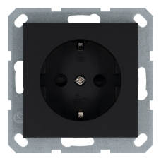 Розетка SCHUKO&reg; 16A со шторками - G (черный матовый - soft touch), артикул G5501PB