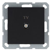 Розетка TV оконечная с накладкой - G (черный матовый - soft touch), артикул G6001PB