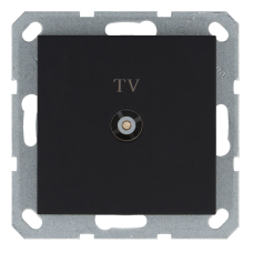 Розетка TV оконечная с накладкой - G (черный матовый - soft touch), артикул G6001PB