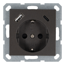 Розетка SCHUKO&reg; с зарядным USB-интерфейсом (A+C) - G (мокко), артикул G5501USB-25Z