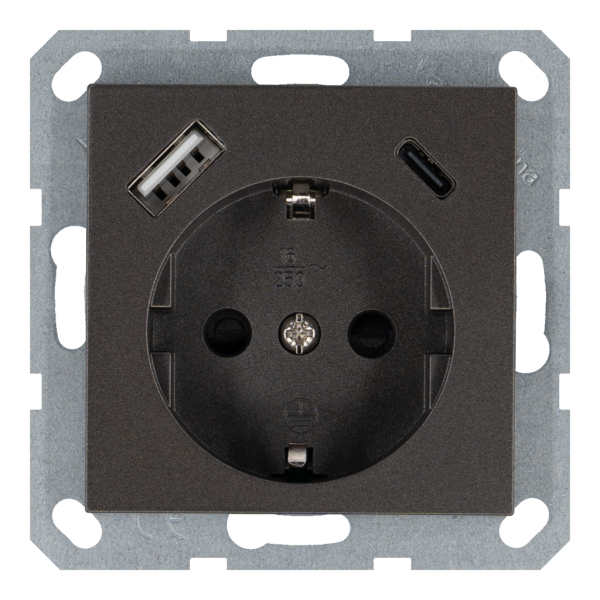 Розетка SCHUKO&reg; с зарядным USB-интерфейсом (A+C) - G (мокко), артикул G5501USB-25Z