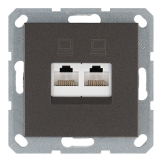 Розетка двойная компьютерная RJ45 с накладкой - G (мокко), артикул G6106Z