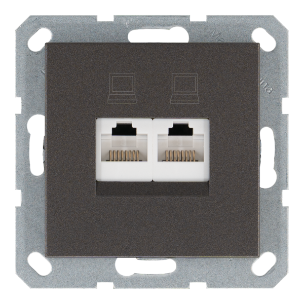 Розетка двойная компьютерная RJ45 с накладкой - G (мокко), артикул G6106Z