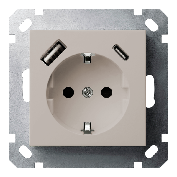 Розетка SCHUKO&reg; с зарядным USB-интерфейсом (A+C) - G (тауп), артикул G5501USB-25T