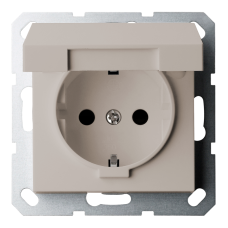 Розетка SCHUKO&reg; 16A с крышкой и со шторками - G (тауп), артикул G5505T