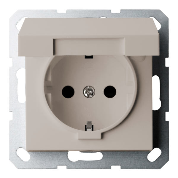 Розетка SCHUKO&reg; 16A с крышкой и со шторками - G (тауп), артикул G5505T