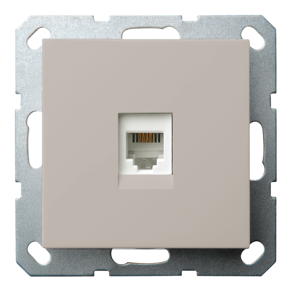 Розетка одинарная компьютерная RJ45 с накладкой - G (тауп), артикул G6105T