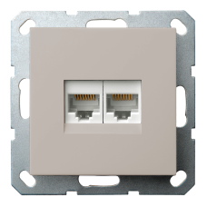 Розетка двойная компьютерная RJ45 с накладкой - G (тауп), артикул G6106T