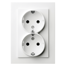 Розетка SCHUKO&reg; 16A двойная со шторками - G (белый глянцевый), артикул G5504W
