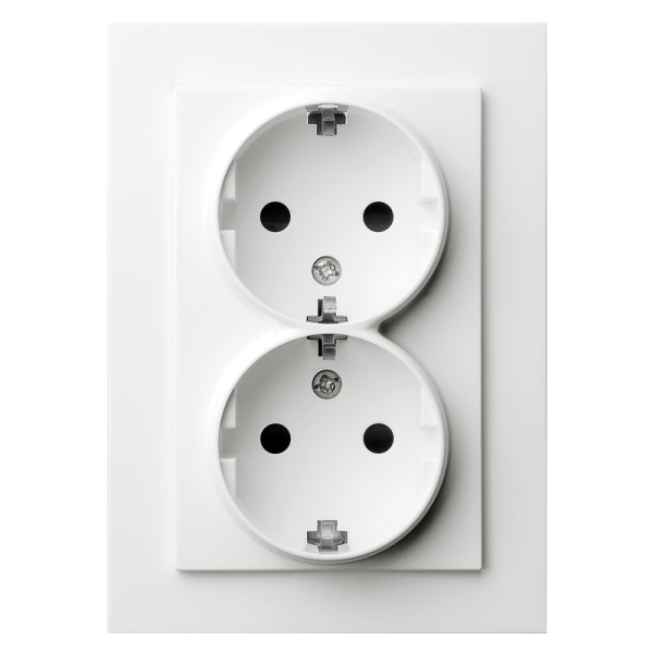 Розетка SCHUKO&reg; 16A двойная со шторками - G (белый глянцевый), артикул G5504W
