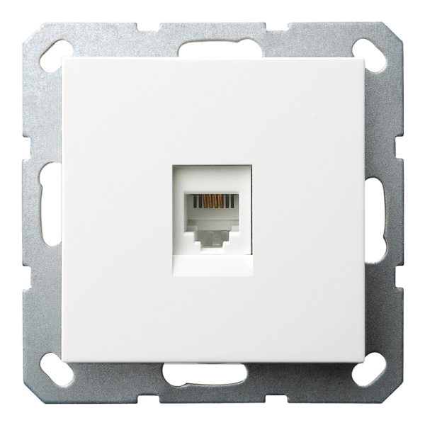 Розетка одинарная компьютерная RJ45 с накладкой - G (белый глянцевый), артикул G6105W