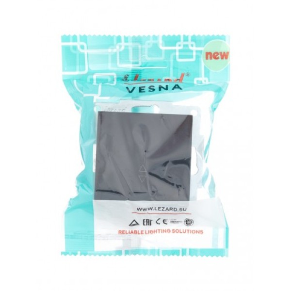 Выключатель проходной черный бархат Lezard Vesna