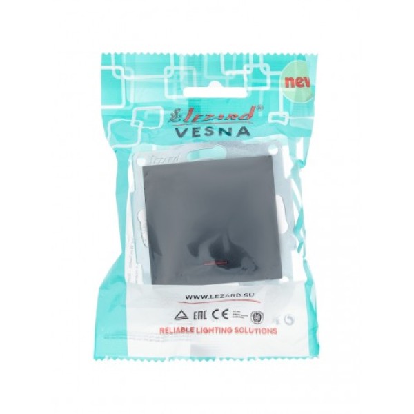 Выключатель с подсветкой черный бархат Lezard Vesna