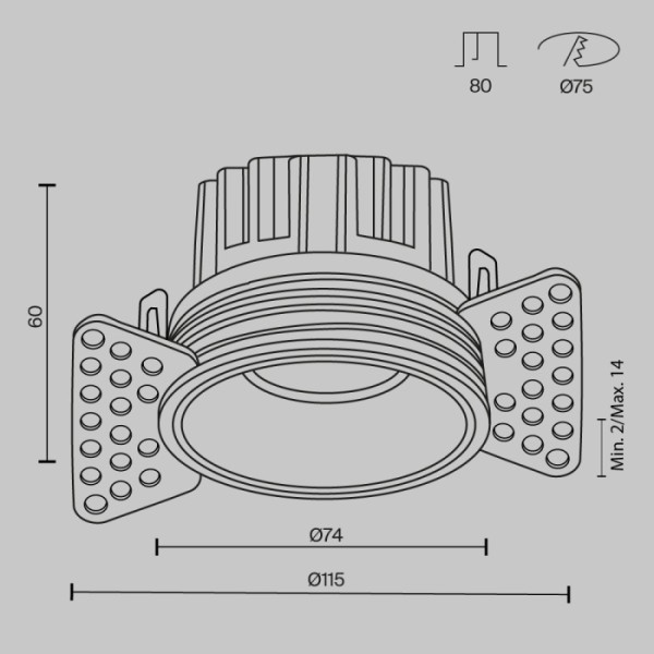 Точечный светильник Round DL058-12W3K-TRS-B