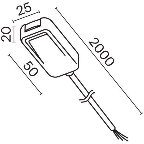 Питание боковое Magnetic track system Radity TRA084B-12W-200