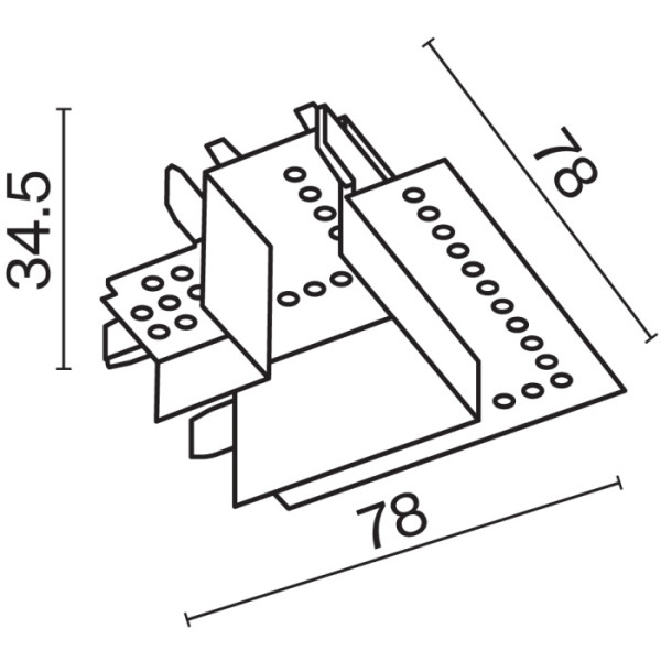 Соединитель угловой Magnetic track system Radity TRA084CL-12W
