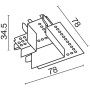 Соединитель угловой Magnetic track system Radity TRA084CL-12W