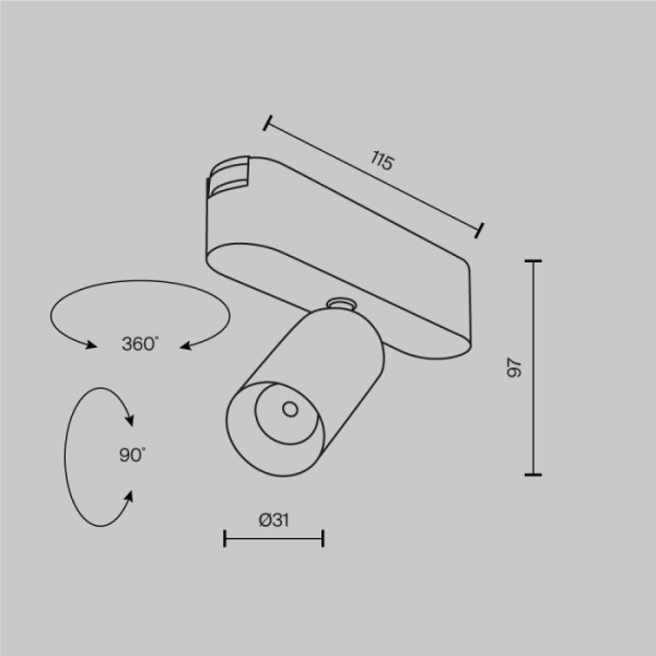 Трековый светильник Focus LED TR103-1-5W3K-M-W