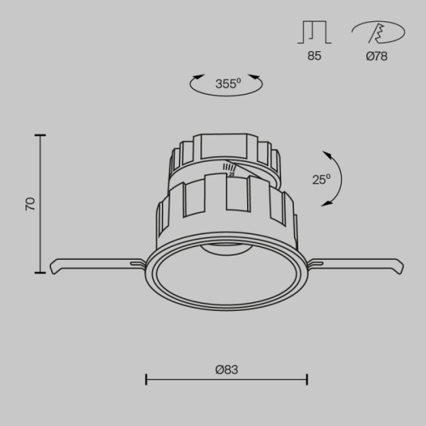 Точечный светильник Wise DL057-10W3K-B