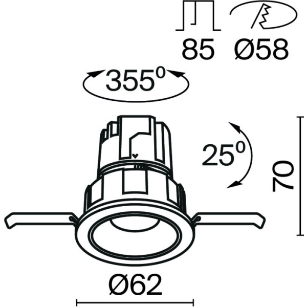 Точечный светильник Wise DL057-7W3K-B
