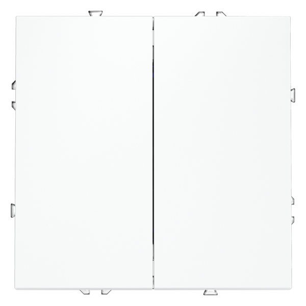 Выключатель с самовозвратом встраиваемый VOLTUM S70 двухклавишный 10А, (белый матовый)