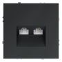 Розетка компьютерная встраиваемая VOLTUM S70 двойная RJ45+RJ45 кат.6, (графит)